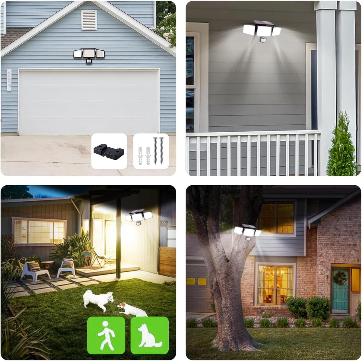 Projecteur Solaire LED 3 Têtes avec Détecteur de Mouvement – 1 Acheté = 1 Offert