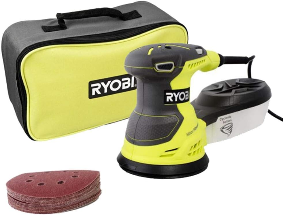 RYOBI Ponceuse excentrique électrique 300W 125mm - sac de transport - ROS300A