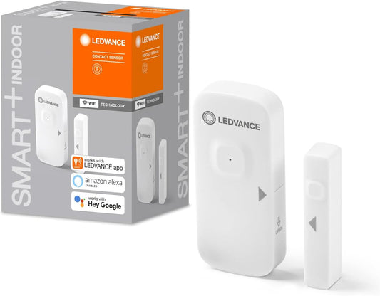LEDVANCE Smart+ Détecteur de Contact avec Technologie WiFi pour détecter Les Portes et fenêtres Ouvertes, contrôle par Smartphone, Compatible avec Alexa et Google