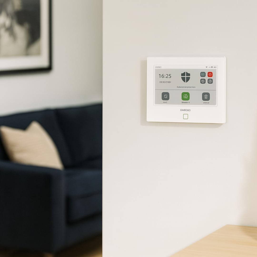 Daewoo Pack Alarme Connectée WiFi/GSM Touch 7 Pouces AM502L - Système sans Fil et sans Abonnement, Compatible Animaux, Détecteurs Inclus + Caméra de Surveillance Full HD, Application Mobile Incluse