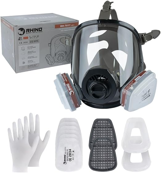 Masque à Gaz Complet Respirateur RHINO Réutilisable pour Vapeurs Organiques