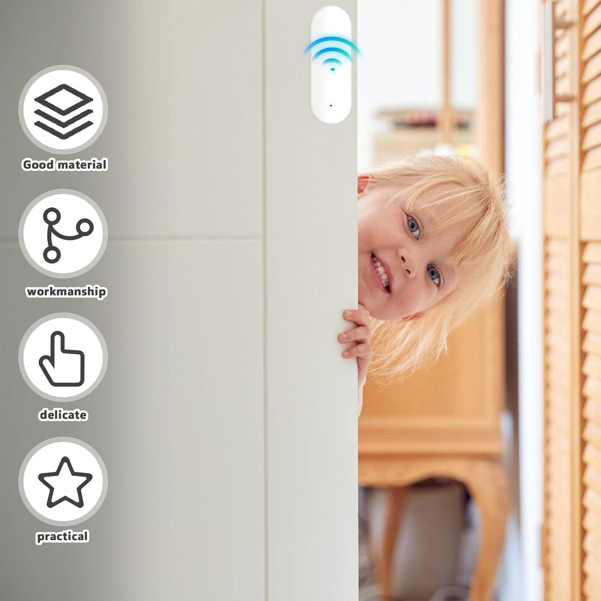 Capteur de porte WiFi, ensemble de 2 capteurs de porte/fenêtre, alarme de porte/fenêtre sans fil, capteur de porte intelligent Tuya, capteur de contact sans fil gratuit pour la sécurité de la maison