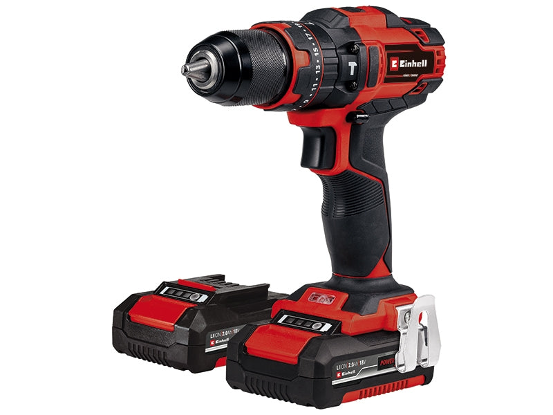 Einhell Perceuse Visseuse à percussion sans fil TE-CD 18/40 Li-i +64 (1 x 2,0Ah) Power X-Change (18V, coffret 64 accessoires, 40 Nm) Livré avec Batterie 2,0 Ah et Chargeur