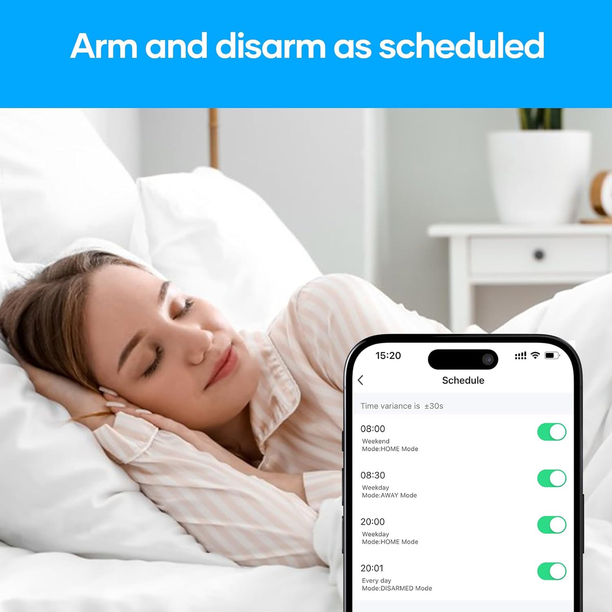AGSHOME Alarme Maison sans Fil 15 Pack WiFi Alarme Sécurité Système Cambrioleur sans Fil 120DB, Kits de sécurité pour la Maison, Extensible à volonté-Compatible avec Alexa, Google Assistant