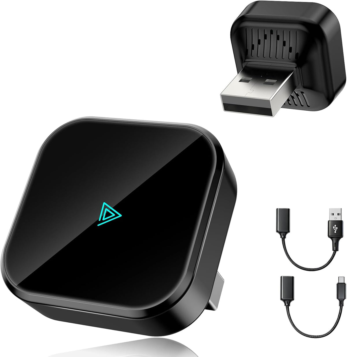 D1 Adaptateur CarPlay sans fil pour iOS, Conversion de CarPlay filaire en CarPlay sans fil, Plug & Play avec USB/Type-C, mini et stable, compatible avec iOS 10+ et les véhicules à partir de 2016