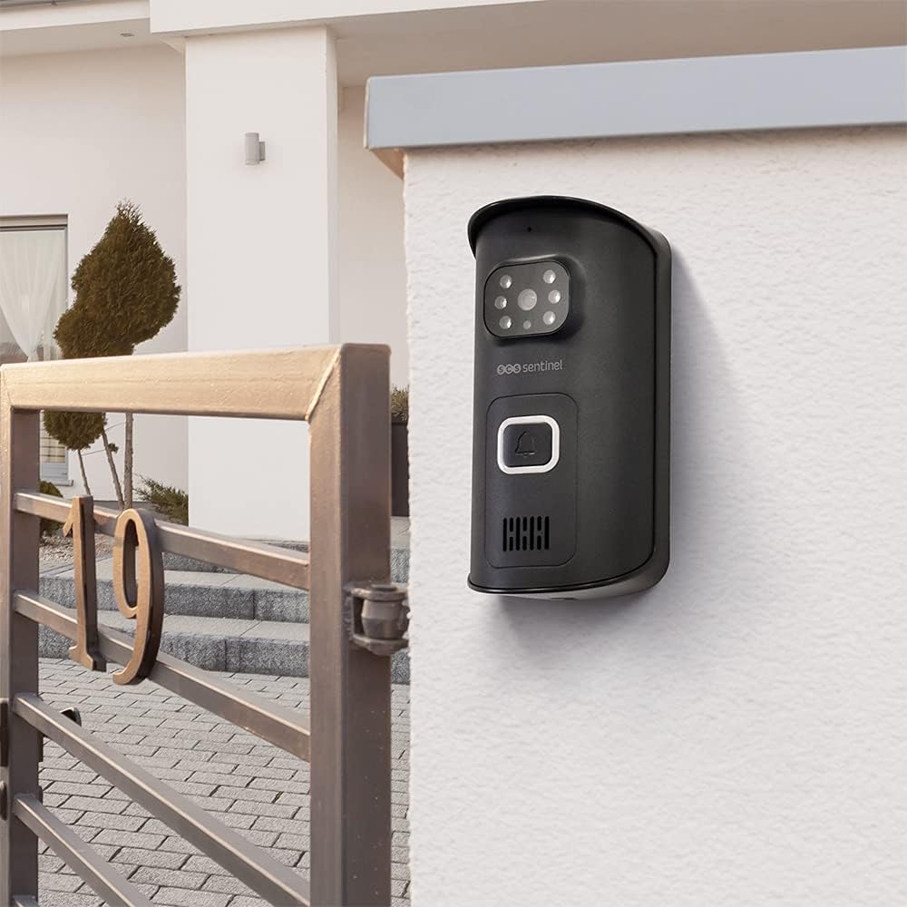 SCS Sentinel, PVS0009, Interphone Vidéo sans fil, Touches sensitives, Portée 200m en champ libre, Installation sans Fil, Grand angle, Alarme Anti Arrachement, AirVisio 200