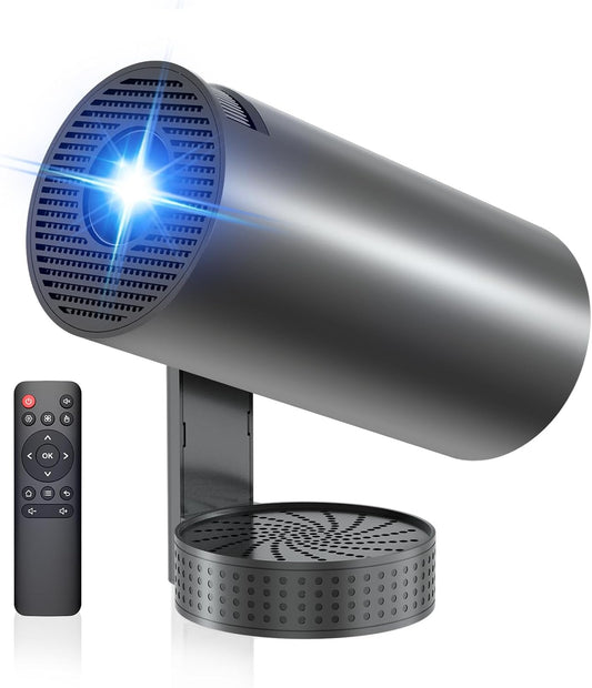 Vidéoprojecteur 4K avec WiFi 6 BT5.4, 270° Rotation, Correction Trapézoïdale, Base de Son, Compatibile avec HDMI/USB/PS5