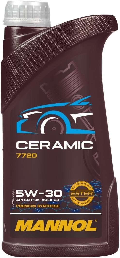 MANNOL Huile moteur Ceramic 5W-30 ACEA C2 ACEA C3 API SN Plus 1 L Compatible avec VW Golf 7 3/5 portes 5G1, BQ1, BE1, BE2 Golf 4 3/5 portes 1J1 Golf 5 3/5 portes 1K1 Golf 6 3/5 portes 5K1, BMW