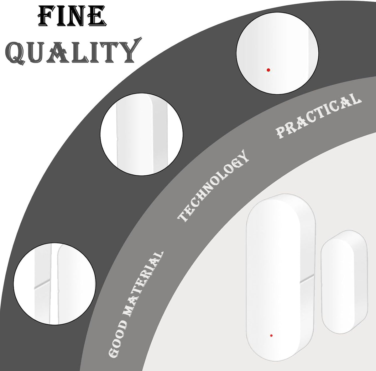 Capteur de porte WiFi, ensemble de 2 capteurs de porte/fenêtre, alarme de porte/fenêtre sans fil, capteur de porte intelligent Tuya, capteur de contact sans fil gratuit pour la sécurité de la maison