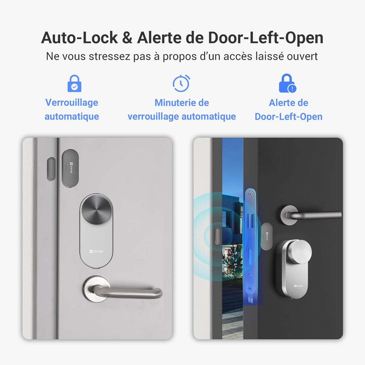 EZVIZ DL01PRO Smart Lock avec Clavier Multifonctionnel et A3 Passerelle Domestique, Serrure Connectée fonction Bluetooth accès à distance, Serrure Smart Lock accès sans Clé pour Maison Connectée