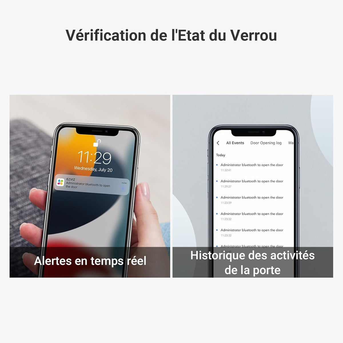 EZVIZ DL01PRO Smart Lock avec Clavier Multifonctionnel et A3 Passerelle Domestique, Serrure Connectée fonction Bluetooth accès à distance, Serrure Smart Lock accès sans Clé pour Maison Connectée