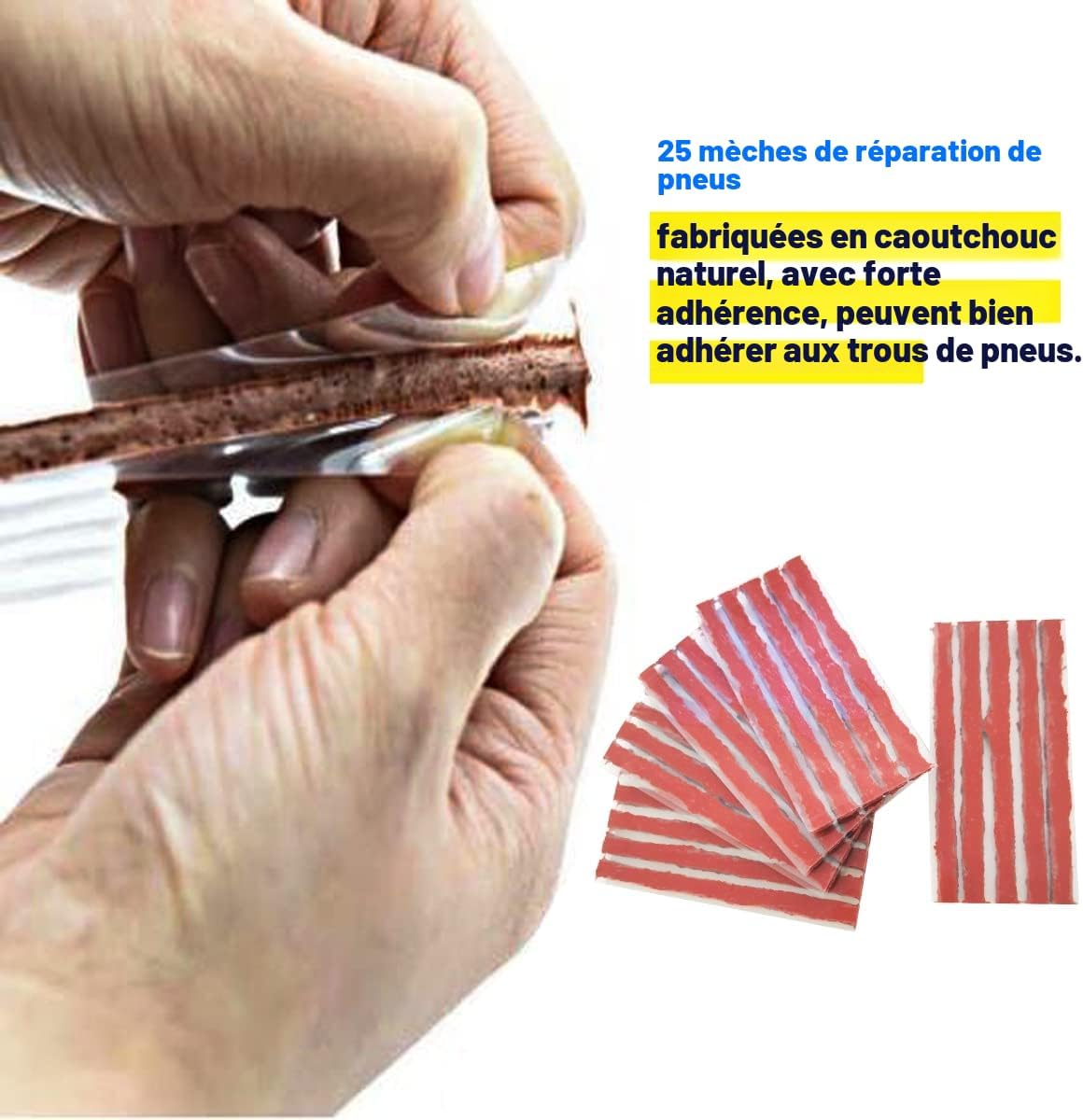 53PCS Kit de Réparation de Pneus, Kit Reparation Pneu Portables Voiture, Kit Meche Pneu Voiture, Kit Crevaison Voiture, Kit Reparation Pneu pour Auto, Motos, VTT, Tracteurs, SUV, Jeep