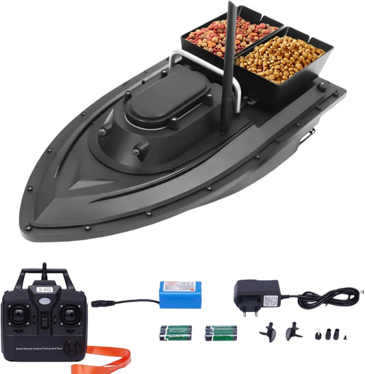 Cruise Angel Nest Bateau Amorceur RC 500 m appât de Nuit 2 kg Télécommande 2,4 G, lumière LED, Chargeur, Deux boîtes à appâts