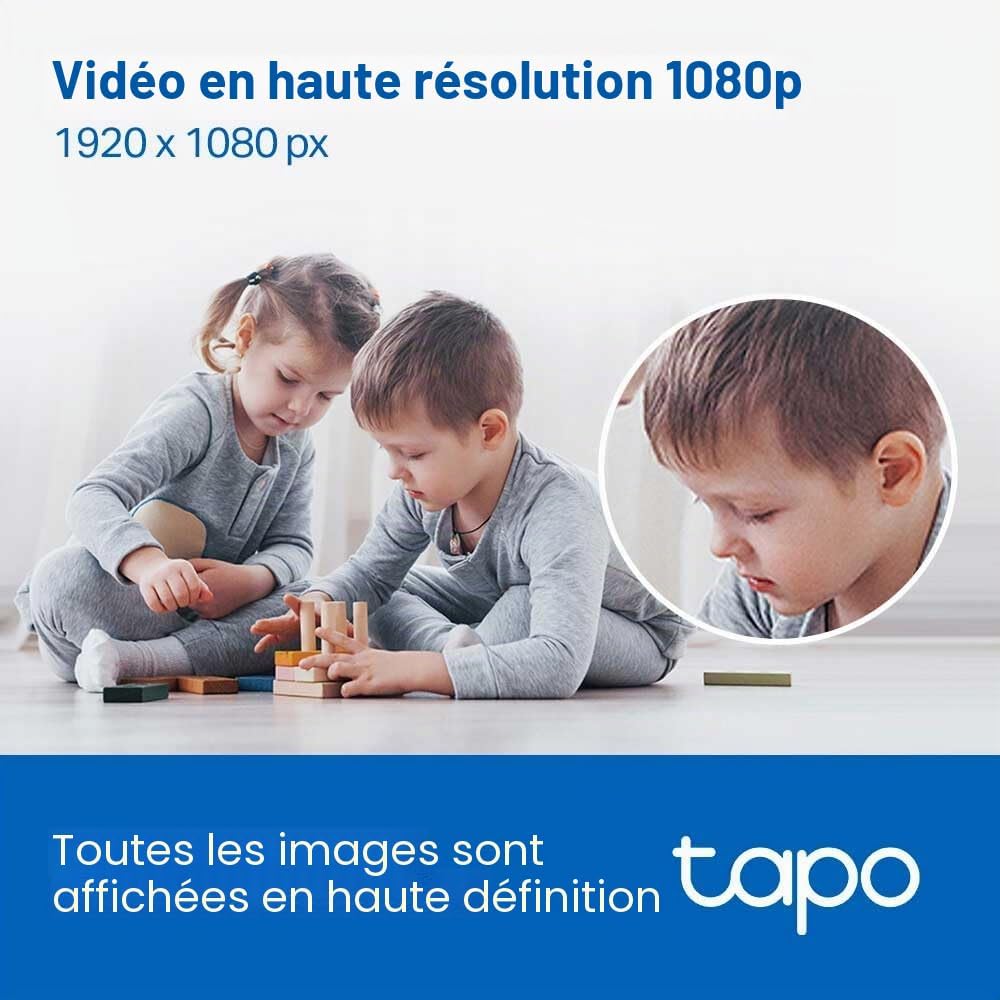 Tapo C200 Caméra Surveillance WiFi intérieure 360° 1080p, Vision Nocturne, Notifications en Temps réel, Détection de Personne, Suivi de Mouvement, Télécommande, Compatible avec Alexa