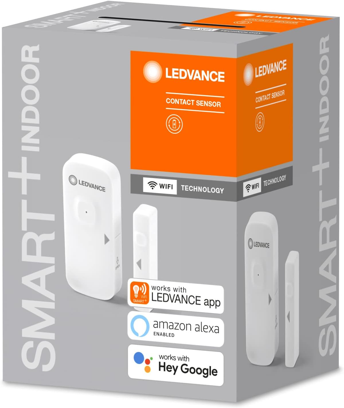 LEDVANCE Smart+ Détecteur de Contact avec Technologie WiFi pour détecter Les Portes et fenêtres Ouvertes, contrôle par Smartphone, Compatible avec Alexa et Google