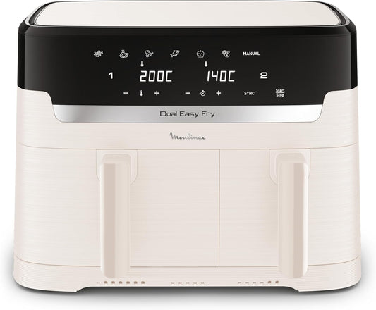 Moulinex Easy fry Collection Ivoire, 8L, Jusqu'à 8 personnes, 6 Programmes intuitifs, Air Fryer, Repas complet, synchronisation, Économie d'énergie, Application dédiée, EZ901AF0