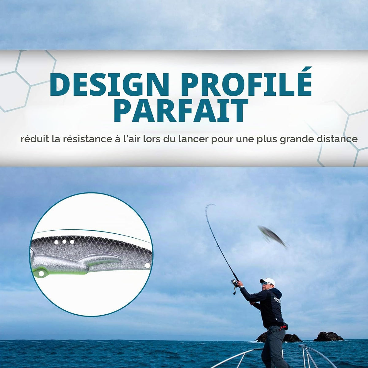 TRUSCEND Recherche Ultime Leurre avec Action de nage Vibrante, Clignotante et de Jigging, Leurres de Pêche pour Toutes Les Espèces de Poissons, Tournantes à Double Lame, Vibe Spinner avec Hameçon BKK