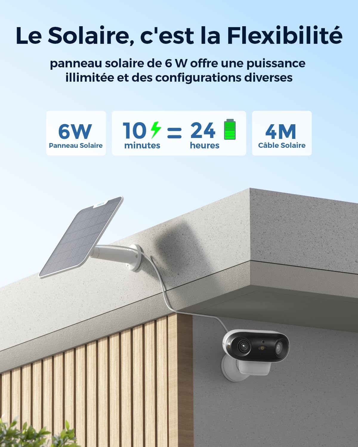 Reolink 4K 180° Camera Exterieur sans Fil Solaire, ColorX, Argus 4 Pro