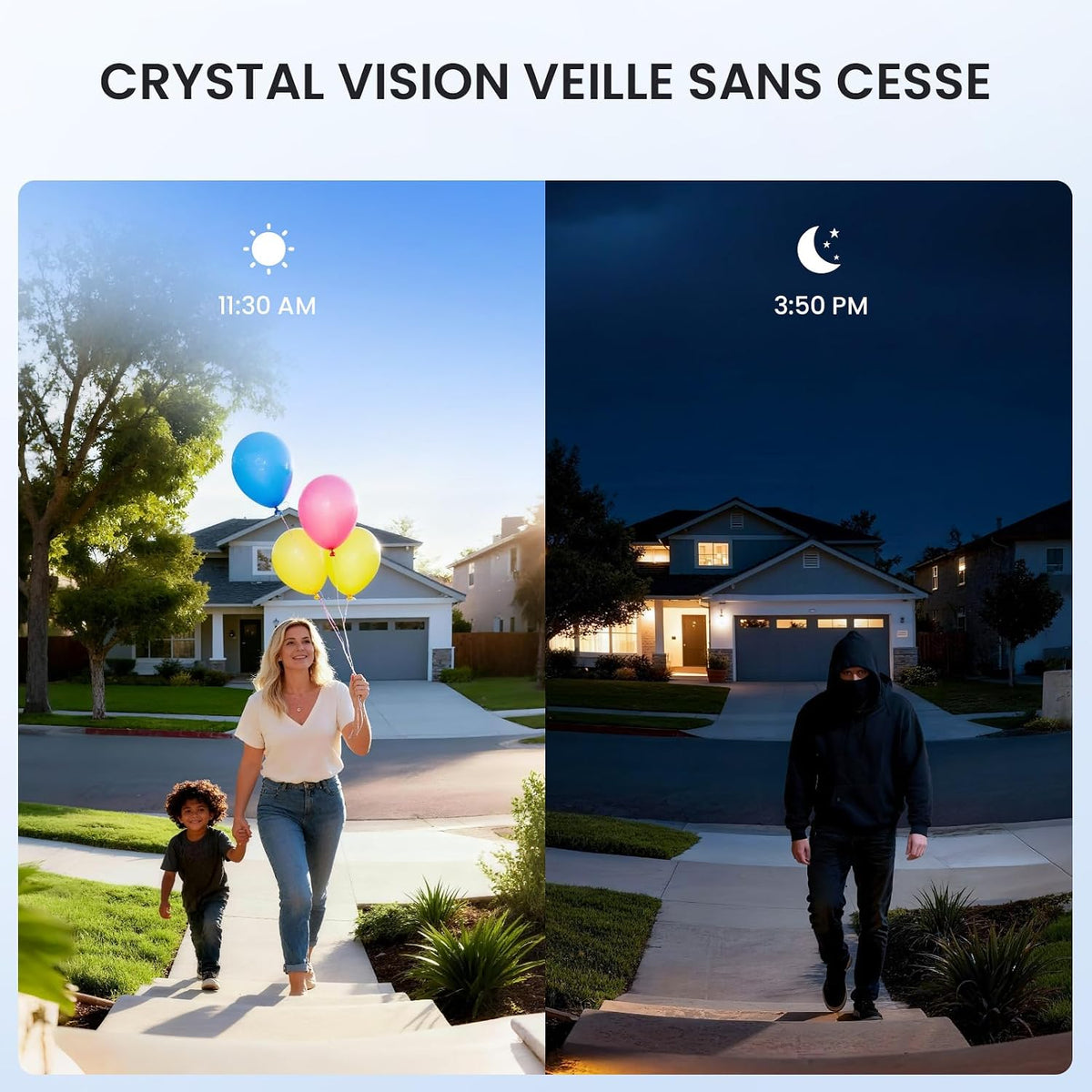 ieGeek 2K Sonnette sans Fil Exterieur Etanche, Sonnette Vidéo avec Caméra Compatible Alexa, Install Facile, Détection IA, IP66 Étanche,Vision Nocturne, Stockage Cloud, WiFi 2,4 GHz Uniquement (Blanc)