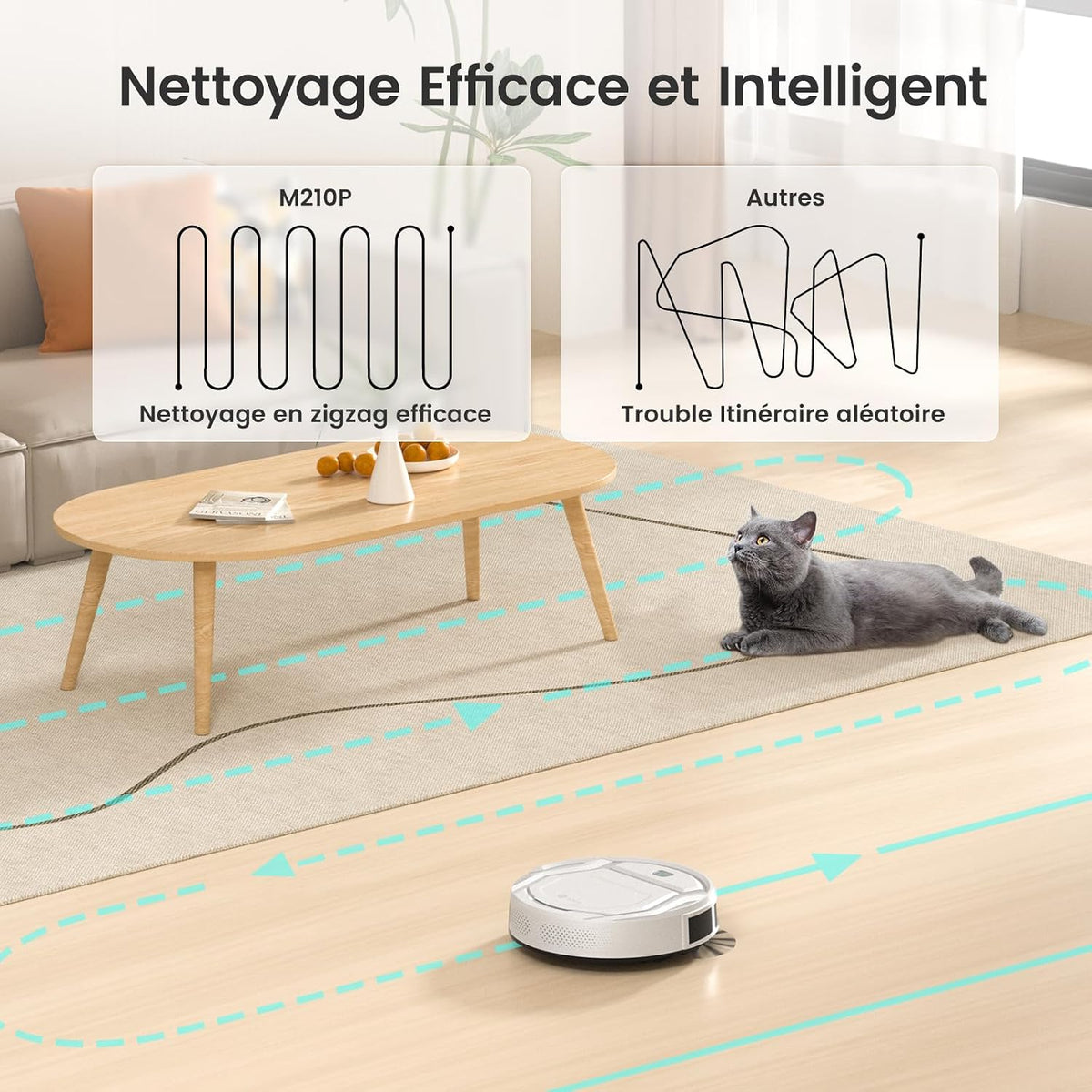 Lefant M210 Pro 28cm Mini Aspirateur Robot Anti‑Enchevêtrement