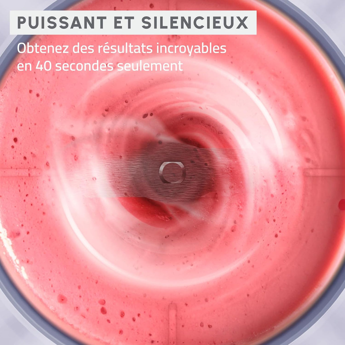 Moulinex Lightmix, Blender portable, 300ml, Puissant, Rechargeable, Lila clay, LM1CS6F0