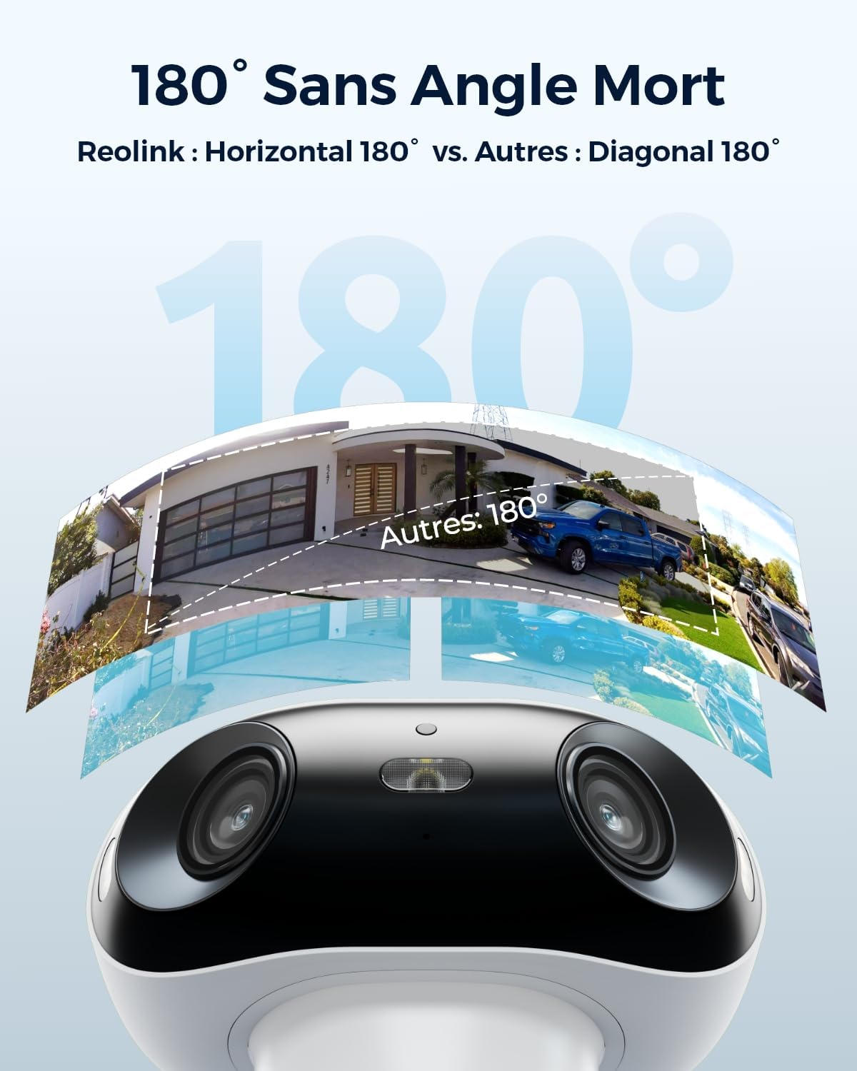 Reolink 4K 180° Camera Exterieur sans Fil Solaire, ColorX, Argus 4 Pro