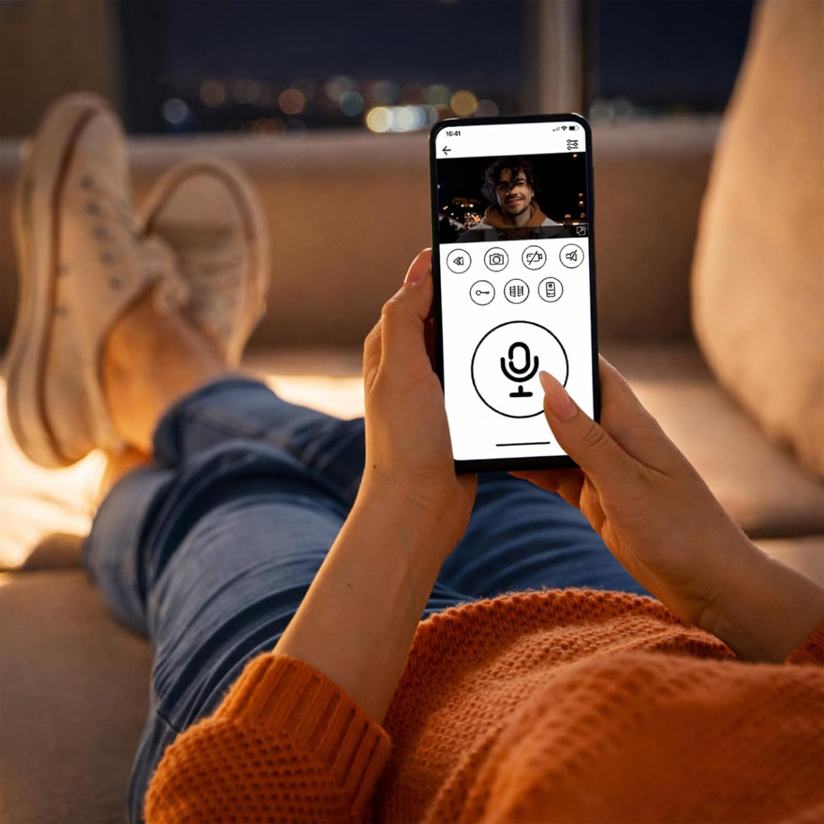 SCS Sentinel - Interphone Vidéo sans Fil Connecté HeyView Smart Air 7 Pouces - Plastique ABS - Moderne - Portée 350m Touches Tactiles - Contrôle Accès Maison Villa - Noir