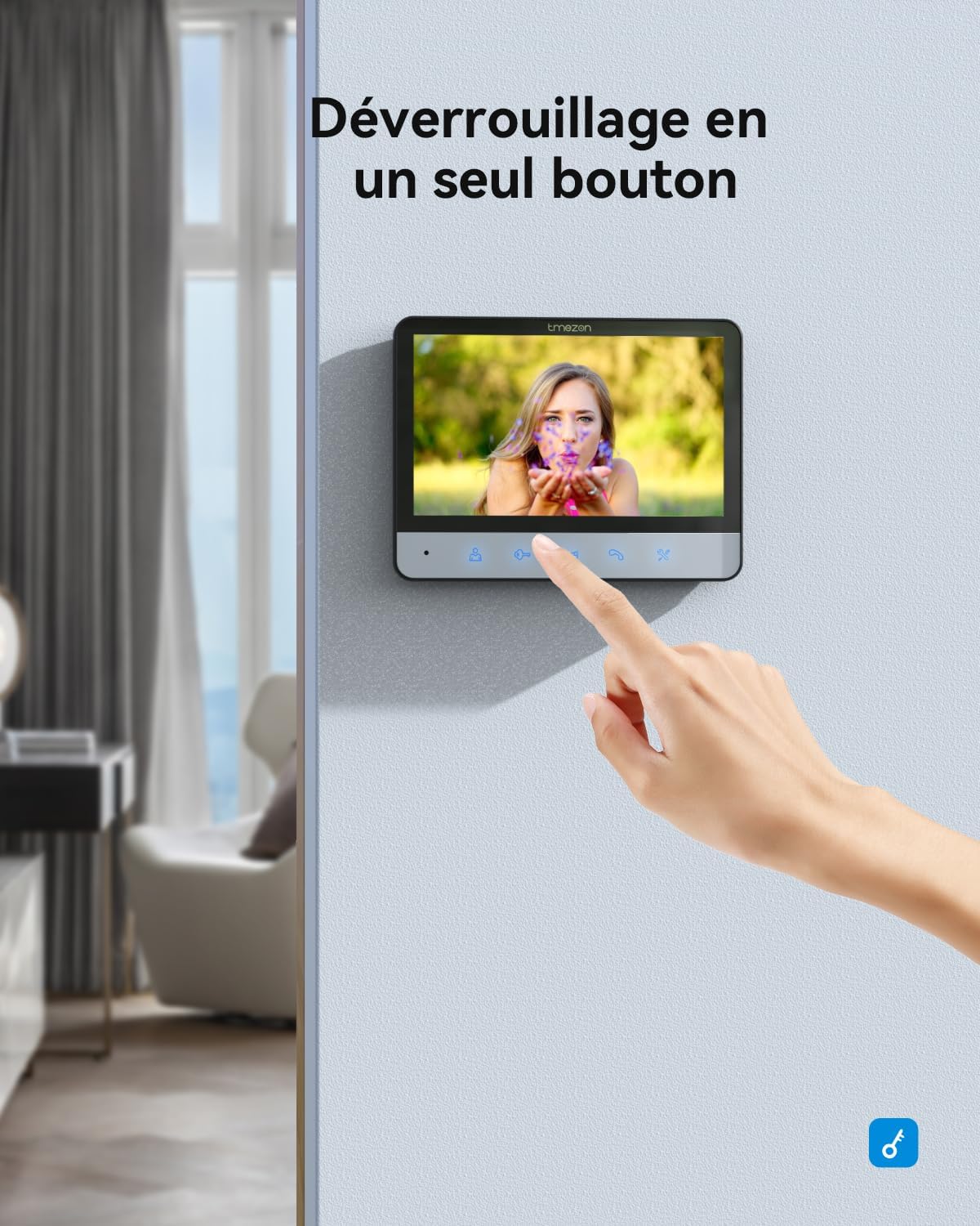 TMEZON Visiophone Connecté 4 Fils Kit Interphone Vidéo Filaire avec écran Couleur 7",Portier Vidéo pour Une Famille,Platine de Rue, Sonnette de Camera,V20
