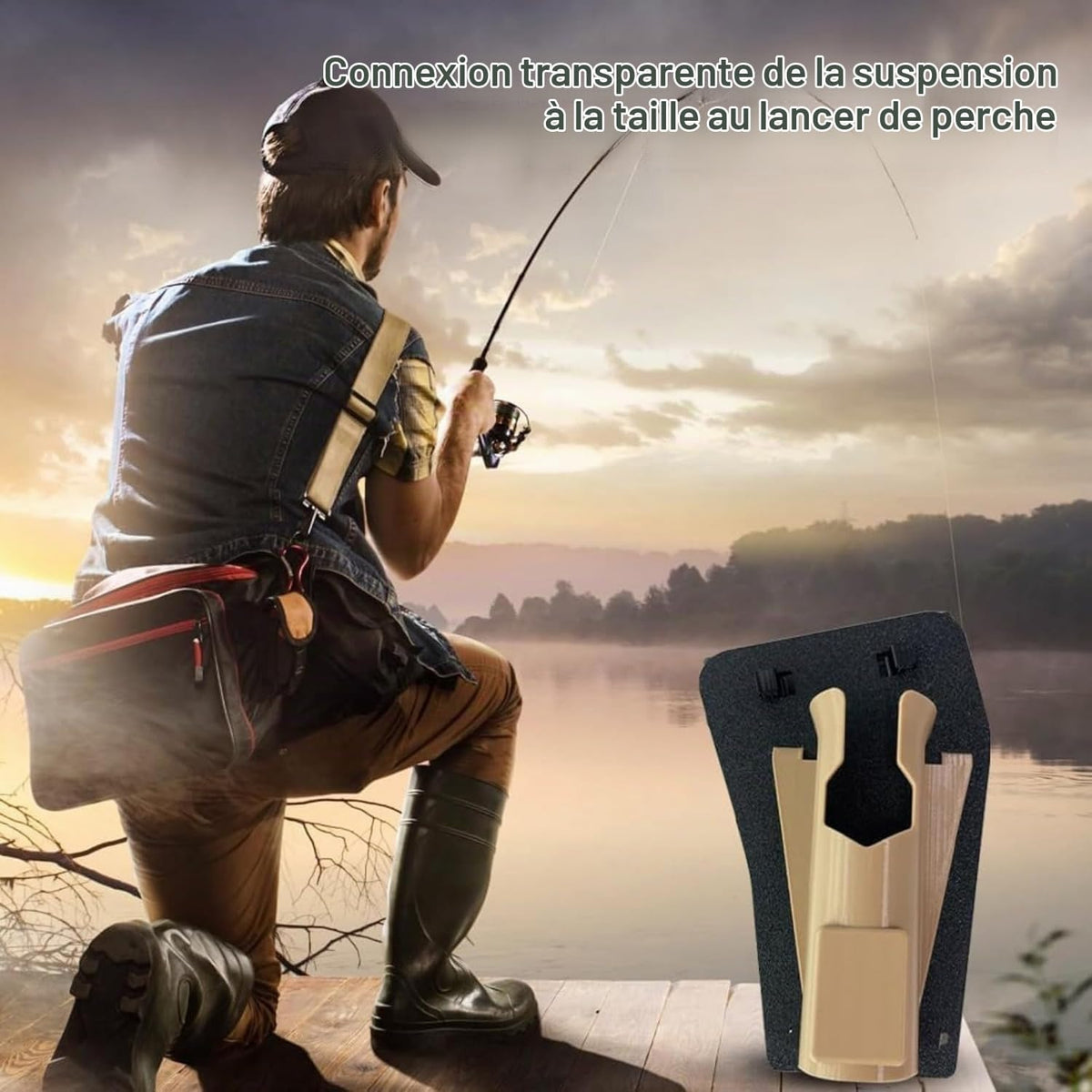 Étui Hanche Canne Pêche Coulissant, Porte-Canne à Pêche Ceinture