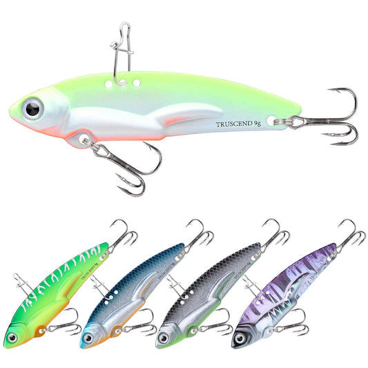 TRUSCEND Recherche Ultime Leurre avec Action de nage Vibrante, Clignotante et de Jigging, Leurres de Pêche pour Toutes Les Espèces de Poissons, Tournantes à Double Lame, Vibe Spinner avec Hameçon BKK