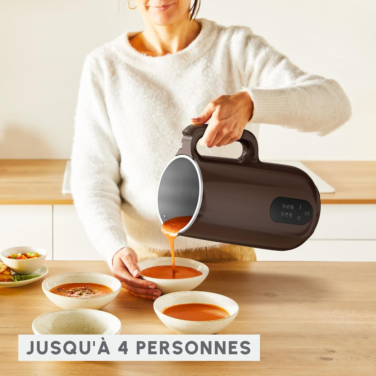 Moulinex Multisoup, Blender chauffant, 6 programmes culinaires, Textures parfaites, Utilisation facile, LM5629F0