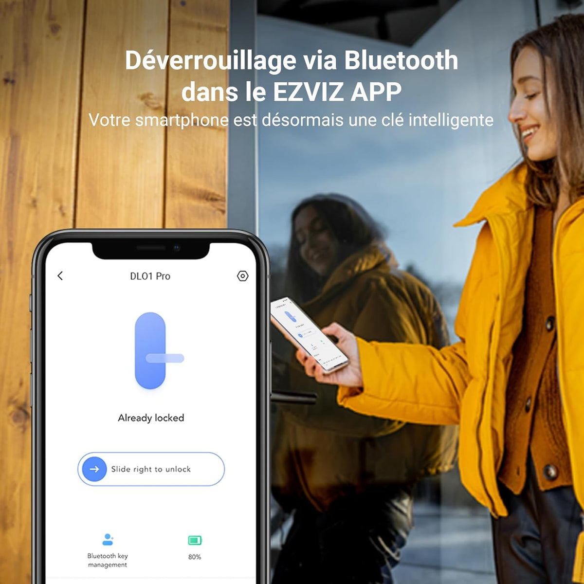 EZVIZ DL01PRO Smart Lock avec Clavier Multifonctionnel et A3 Passerelle Domestique, Serrure Connectée fonction Bluetooth accès à distance, Serrure Smart Lock accès sans Clé pour Maison Connectée