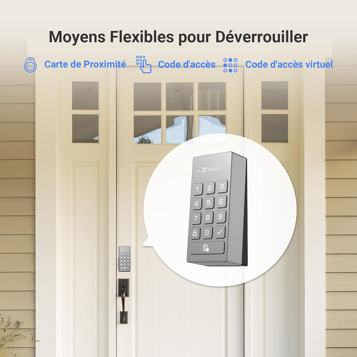 EZVIZ DL01PRO Smart Lock avec Clavier Multifonctionnel et A3 Passerelle Domestique, Serrure Connectée fonction Bluetooth accès à distance, Serrure Smart Lock accès sans Clé pour Maison Connectée