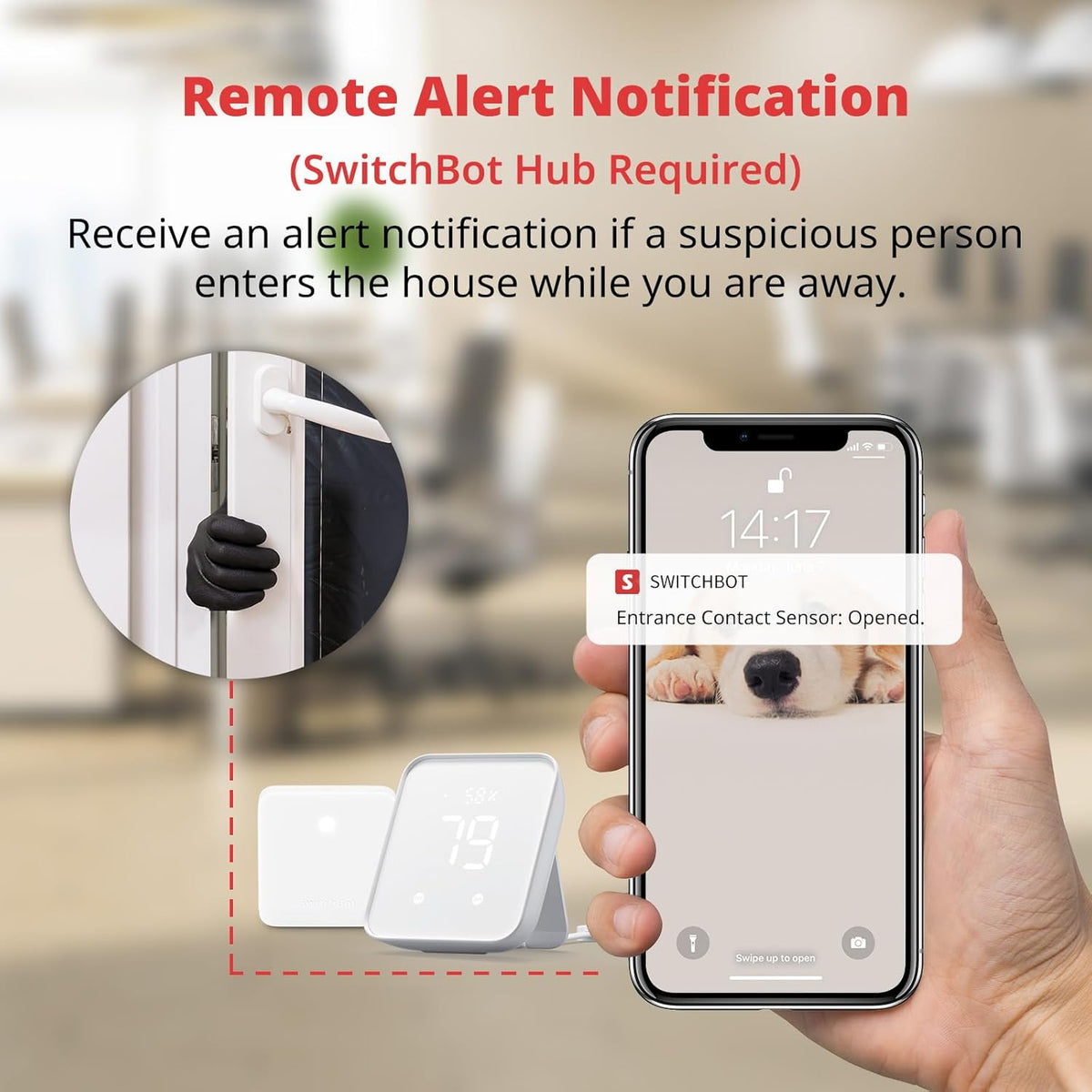 SwitchBot Détecteur de contact de porte et de fenêtre - Système de sécurité sans fil - Détecteur d'interrupteur de porte et de fenêtre avec alarme - Ajoutez un hub SwitchBot (3)