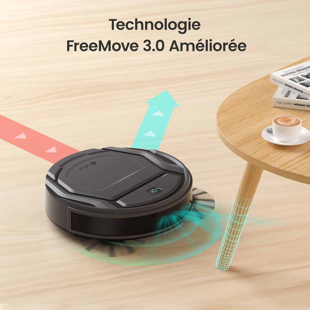 Lefant Aspirateur Robot, Robot Aspirateur Mince Silencieux Connecté avec WiFi/Bluetooth/Alexa/App, 6 Modes de Nettoyage, Auto-Charge, 120min d'Autonomie, Idéal pour Poils d'animaux Sols Durs, M210P