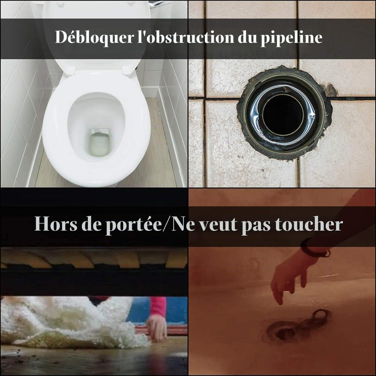 Furet Déboucheur Canalisation WC 1.8m - Déboucheur toilette à manivelle avec Griffe D'aigle - Anti-rayures - Débouchage Serpent de plombier idéal pour éliminer débris & sabots cheveux drains