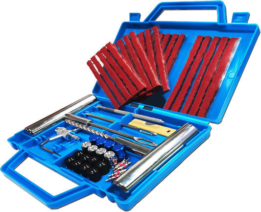 53PCS Kit de Réparation de Pneus, Kit Reparation Pneu Portables Voiture, Kit Meche Pneu Voiture, Kit Crevaison Voiture, Kit Reparation Pneu pour Auto, Motos, VTT, Tracteurs, SUV, Jeep