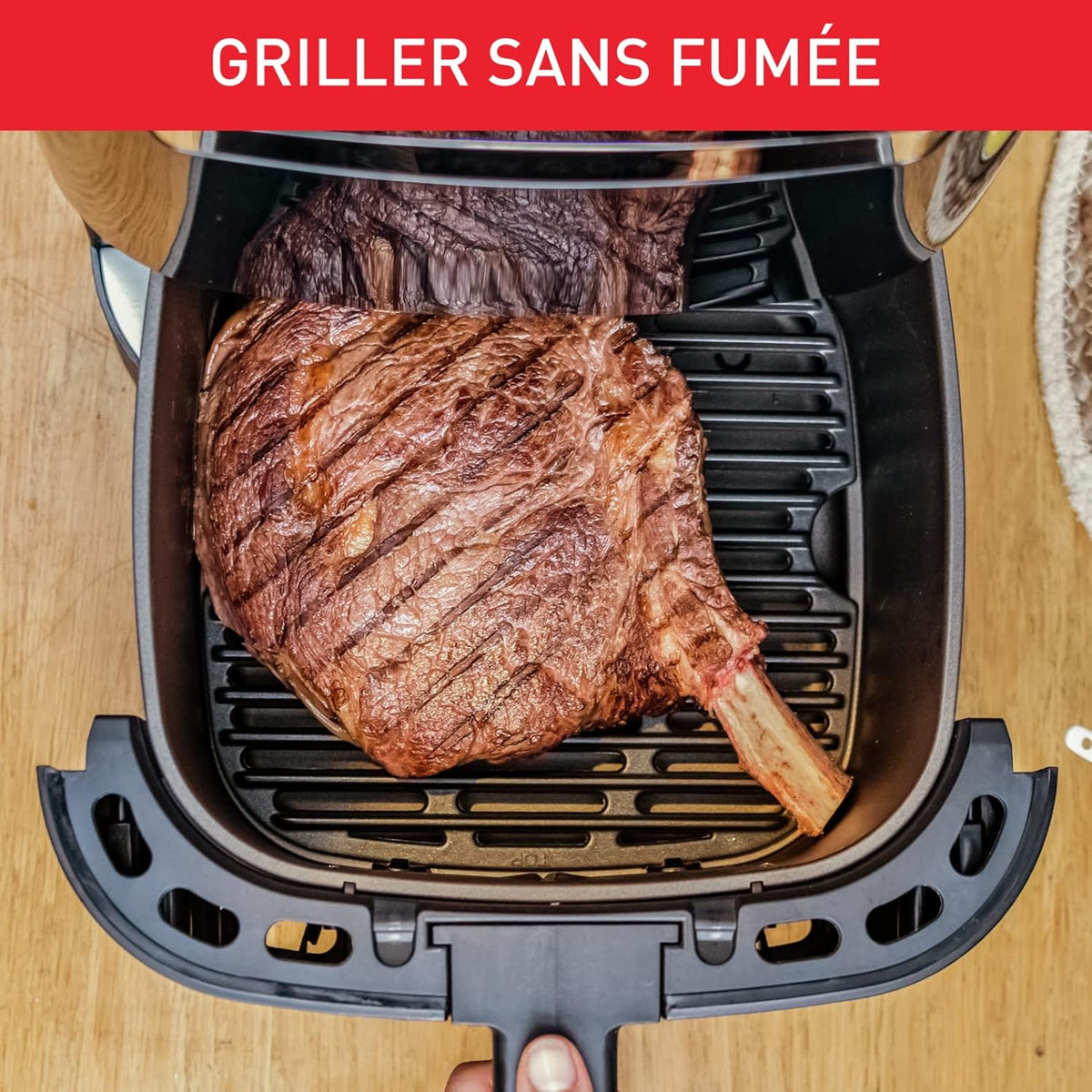 Moulinex Easy Fry & Grill XXL Friteuse sans huile + gril, Capacité 6,5 L, Jusqu’à 8 personnes, 8 programmes automatiques, Séparateur double cuisson, Application Moulinex, air fryer EZ801810