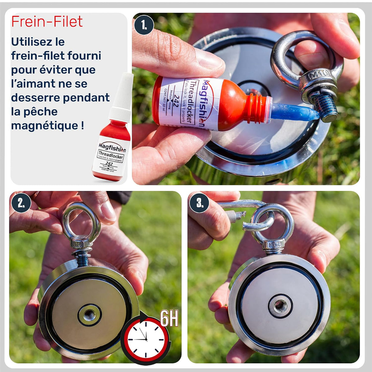 MAGFISHION Aimant Neodyme Puissant - 1400 KG (2x 700kg) - Aimant de Peche