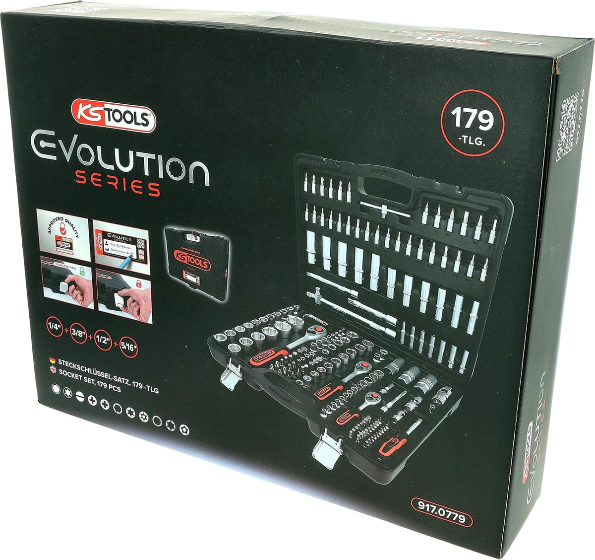KS Tools 917.0779 Coffret douilles 1/4-3/8-1/2 - Malette outils 179 pcs