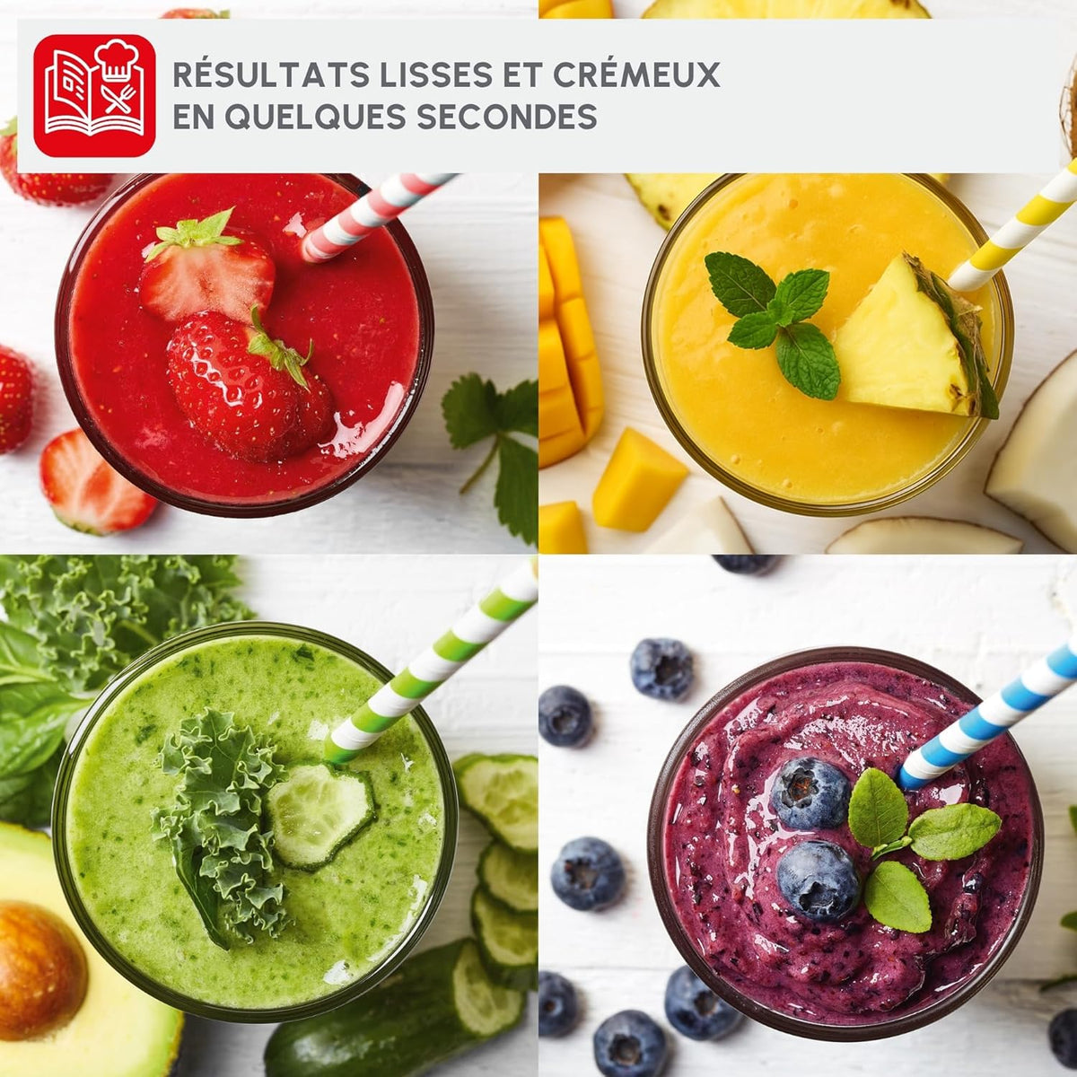Moulinex - Mix & Move Mini blender 300W avec 2 gourdes de 0.6L