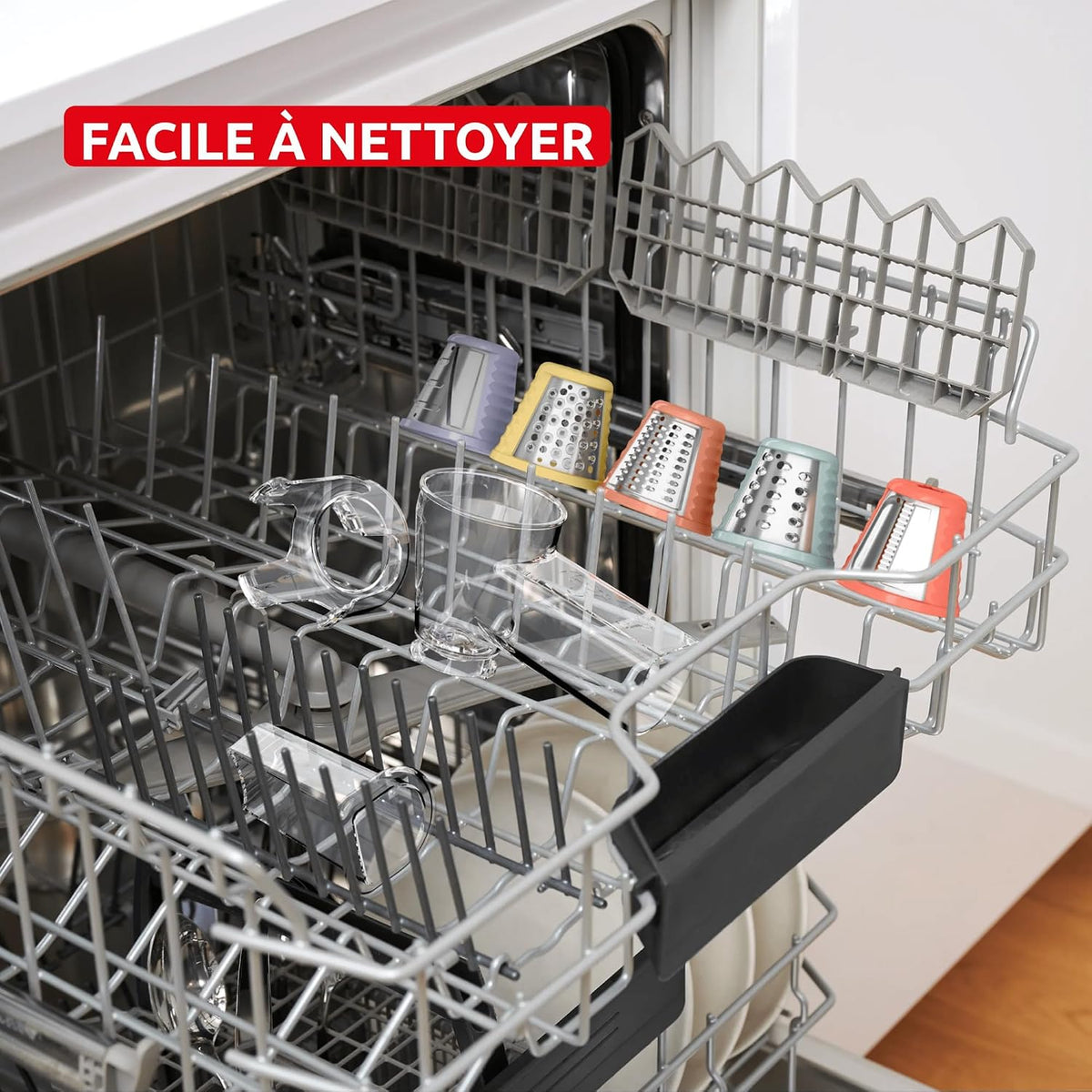 Moulinex Fresh Express Twist, Découpe-légumes, Service direct dans tous les récipients, 5 fonctions, Bleu, DK8654E0