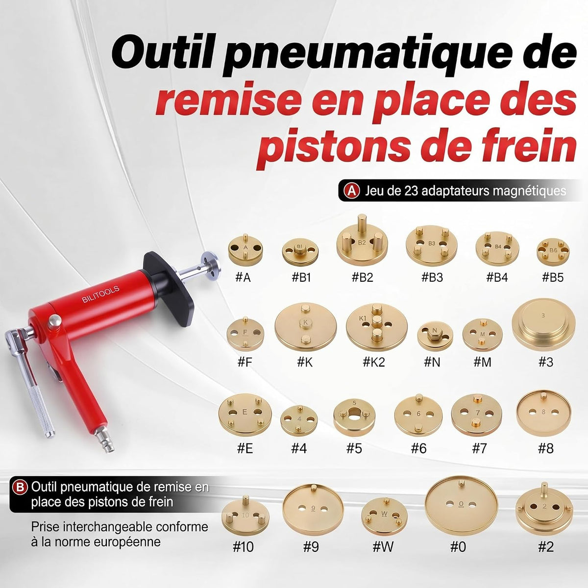 BILITOOLS 24pcs Repousse Piston Frein Pneumatique