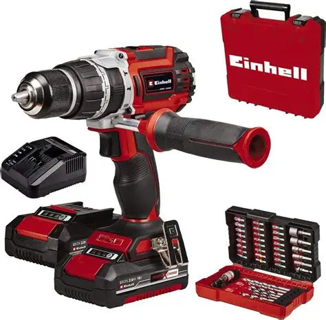 Einhell Professional Perceuse Visseuse à percussion sans fil TP-CD 18/60 Li-i BL +39 Power X-Change (18V, moteur sans charbon, Couple 60 Nm) Livré avec 2 Batteries 2,0Ah, Chargeur et 39 Accessoires