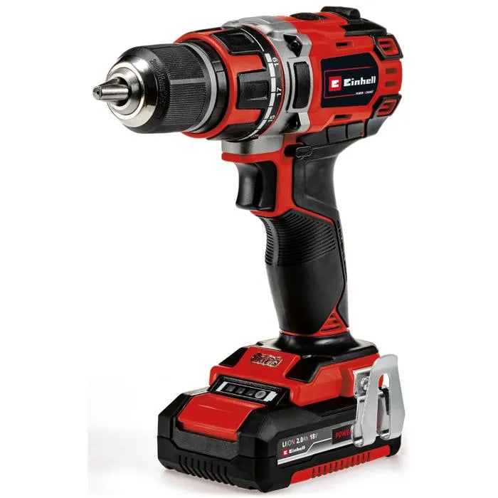 Einhell Professional Perceuse Visseuse à percussion sans fil TP-CD 18/50 Li-i BL Power X-Change (Li-ion, 18 V, moteur sans charbon, Couple 50 Nm) Livré avec 2 Batteries 2,0Ah et un Chargeur