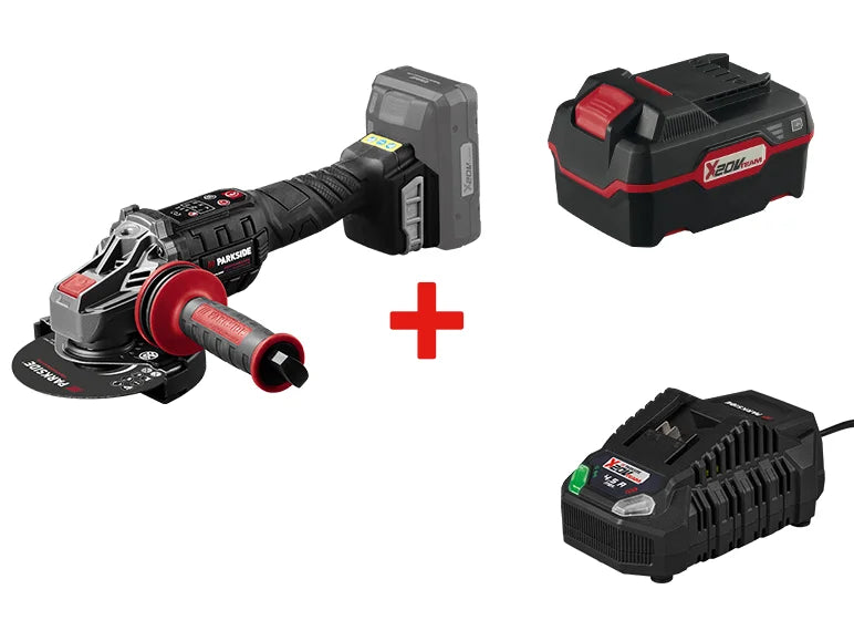 Meuleuse d'angle sans fil + Batterie + Chargeur, 20 V