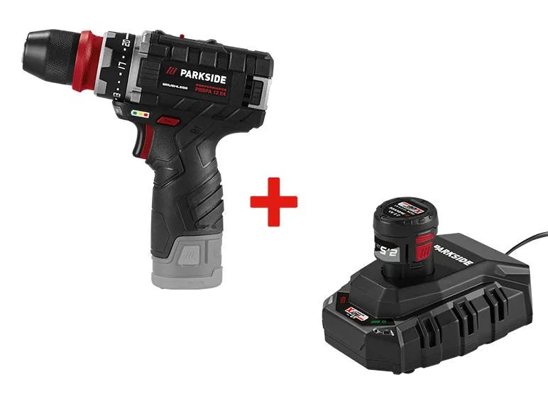 Perceuse-visseuse sans fil + Batterie + Chargeur, 12 V