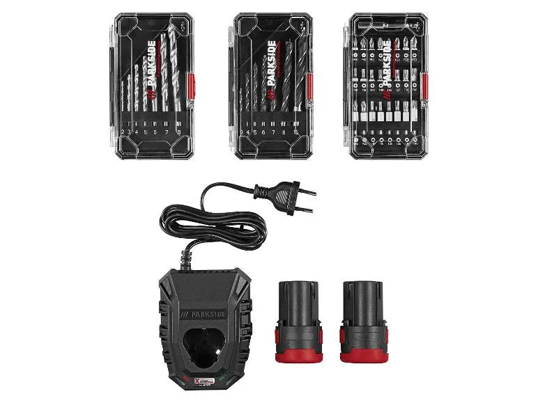 Set perceuse-visseuse sans fil PBSPA 12 E4 +  2 batteries + chargeur, 12 V