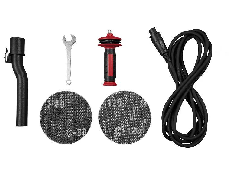 Ponceuse excentrique + Set de papier abrasif 100 pièces