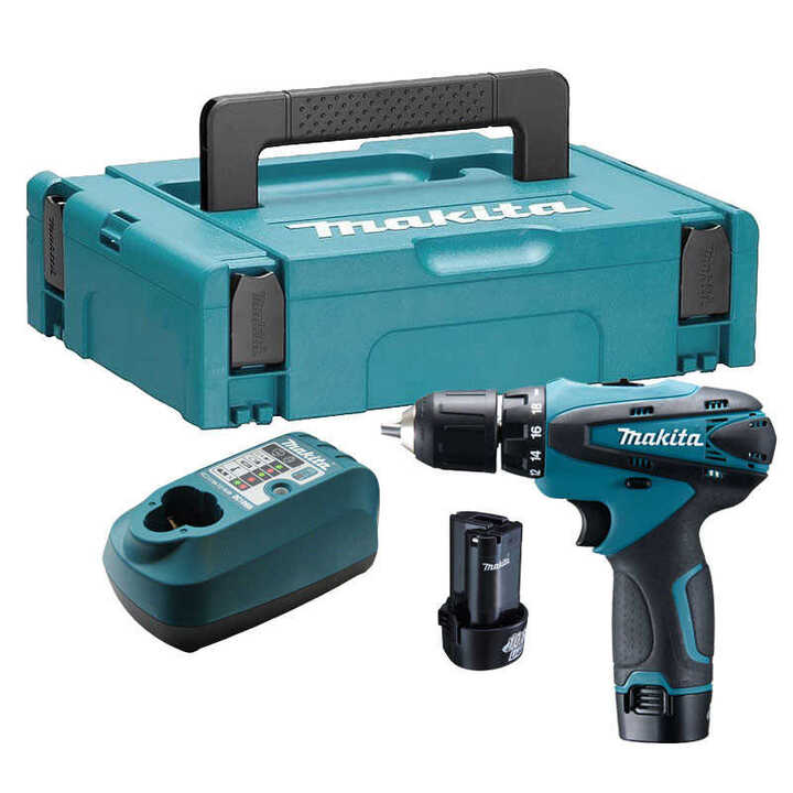 Perceuse visseuse 10,8 V Li-Ion 1,3 Ah Ø 10 mm MAKITA - 2 batteries, chargeur, coffret - DF330DWJ